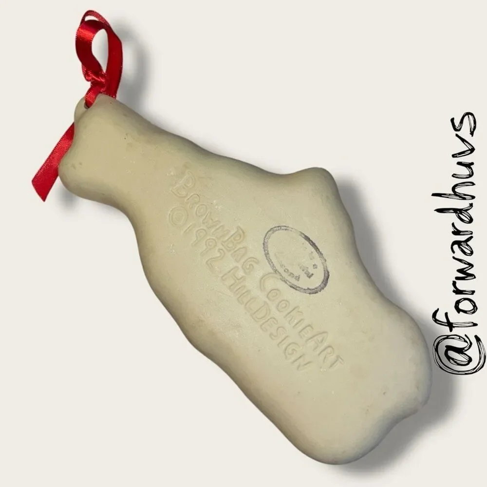 1992 Brown Bag Cookie Art Stoneware Vintage Cookie Mold